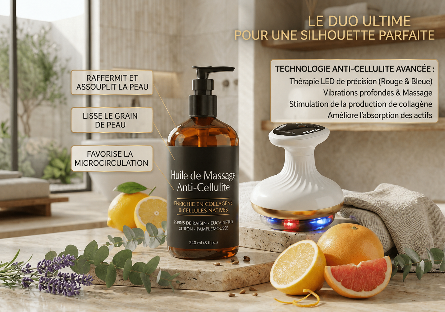 Veloutea - huile de massage anti-cellulite